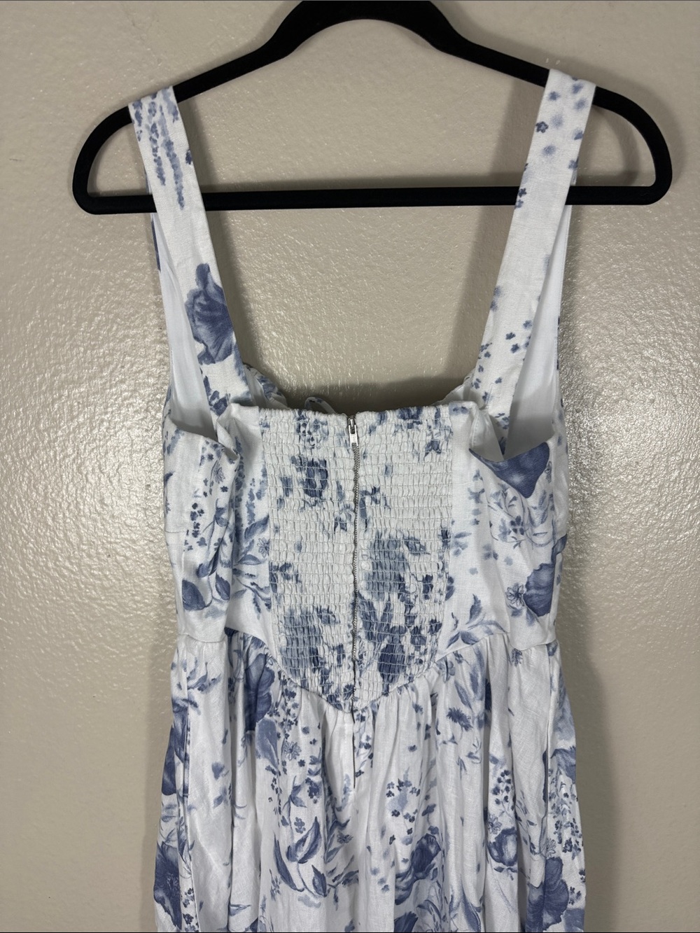NWOT Reformation Balia Linen Dress Lupine Blue Floral Print - Picture 13 of 14